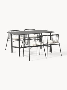 6 szt. Ogrodowe krzesło z podłokietnikami Connor i Stół ogrodowy o wyglądzie marmuru Connor 