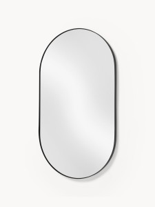 Owalne lustro ścienne z metalową ramą Lucia
