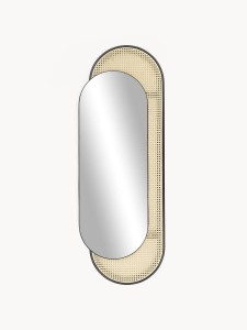 Owalne lustro ścienne z plecionką wiedeńską Esma