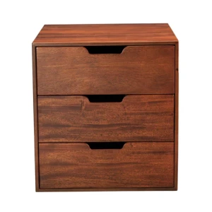 Drewniany kontenerek z 3 szufladami do stylowych gabinetów - Authentic Models