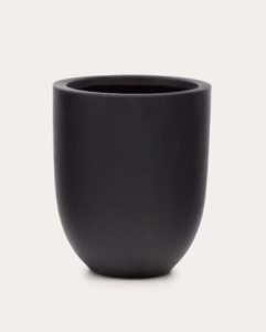 Doniczka Aiguablava z czarnego cementu Ø 39 cm