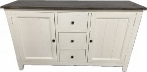 Biała  komoda z drewna  z recyklingu IVO