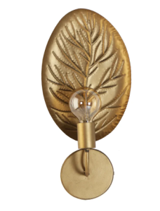 Kinkiet w stylu art déco wykonany ze złotego żelaza Leaf