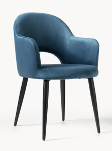 Krzesło z podłokietnikami z aksamitu Rachel 6 szt. 