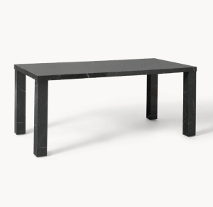 Stół do jadalni o wyglądzie marmuru Carl CZARNY