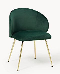 Krzesło tapicerowane z aksamitu Luisa, 2 szt.