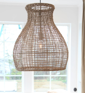 ByRydens - Żyrandol na lince SEAGRASS 1xE27/8W/230V beżowy śr. 49 cm