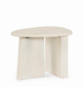 Stolik Bizotto Zacatecas – drewno mango, kolor biały (blat 60 × 45 cm)