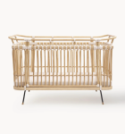 Ręcznie wykonane łóżeczko dziecięce z rattanu Paul 70x130