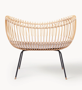 Ręcznie wykonane łóżeczko dziecięce z rattanu Lola