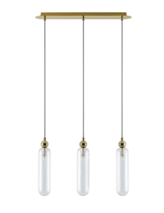 Lampa wisząca Brass Ribbed Glass Cluster