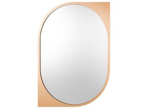 Metalowe lustro ścienne 65 x 90 cm złote HIREL