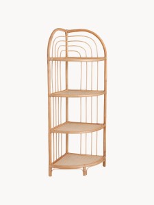 Regał narożny z rattanu Kantha